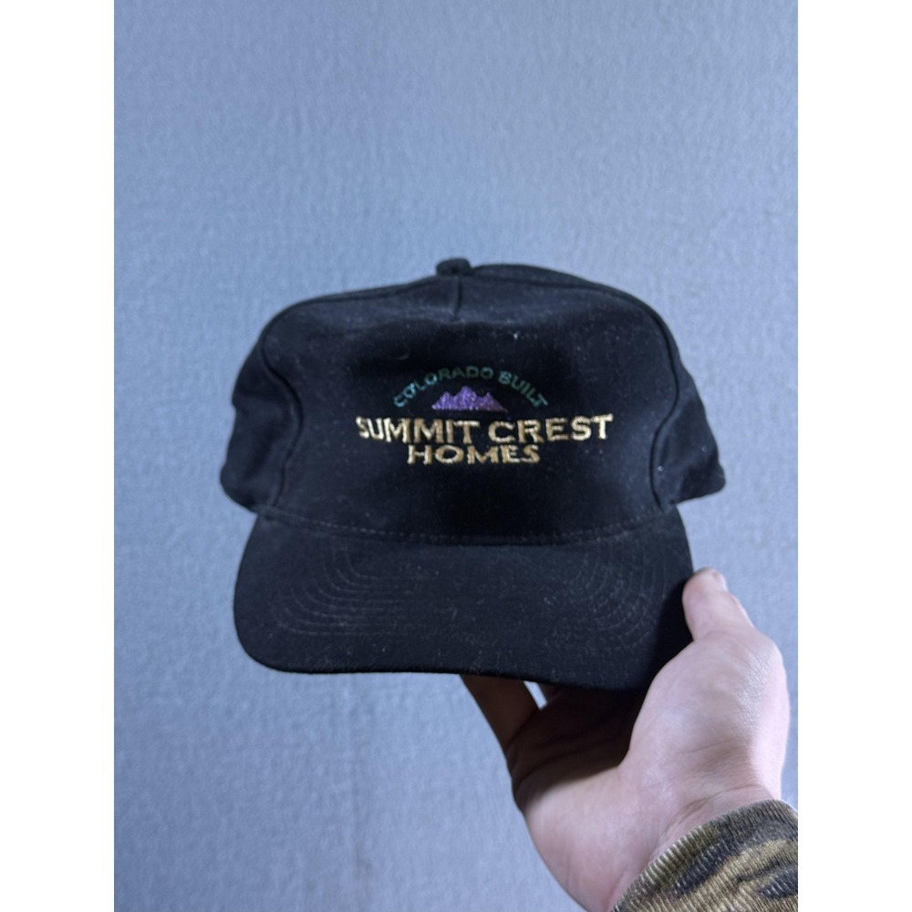VTG Summit Crest Homes Hat Strap Back Mens One Size Black Twill Otto Colorado